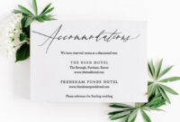 Wedding Hotel Information Card Template