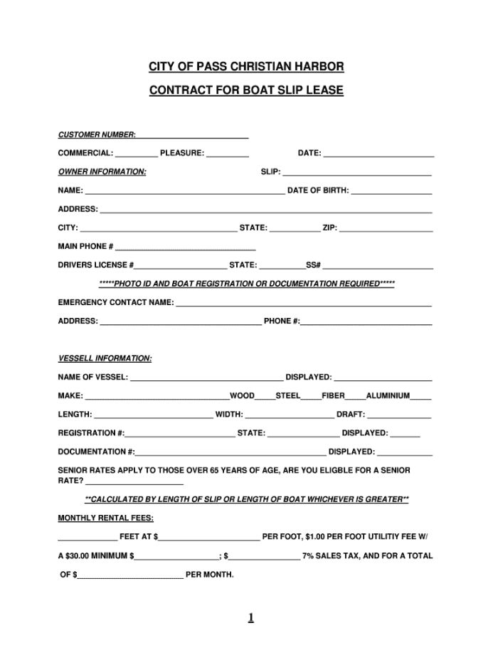 Boat slip rental agreement pdf: Fill out & sign online  DocHub