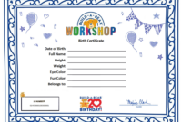 A Template For Creating Build-A-Bear Birth Certificates