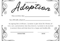 Blank Adoption Certificate Template For Legal Purposes