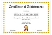 Certificate Of Achievement Template Word: A Formal Design Guide