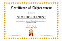 Certificate Of Achievement Template: A Formal Word Document Design