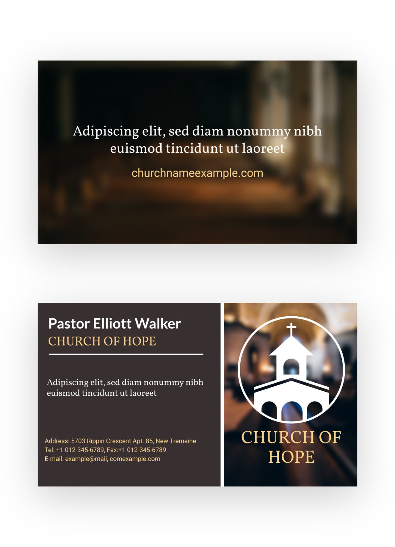 Christian Church Business Card Free Google Docs Template - gdoc