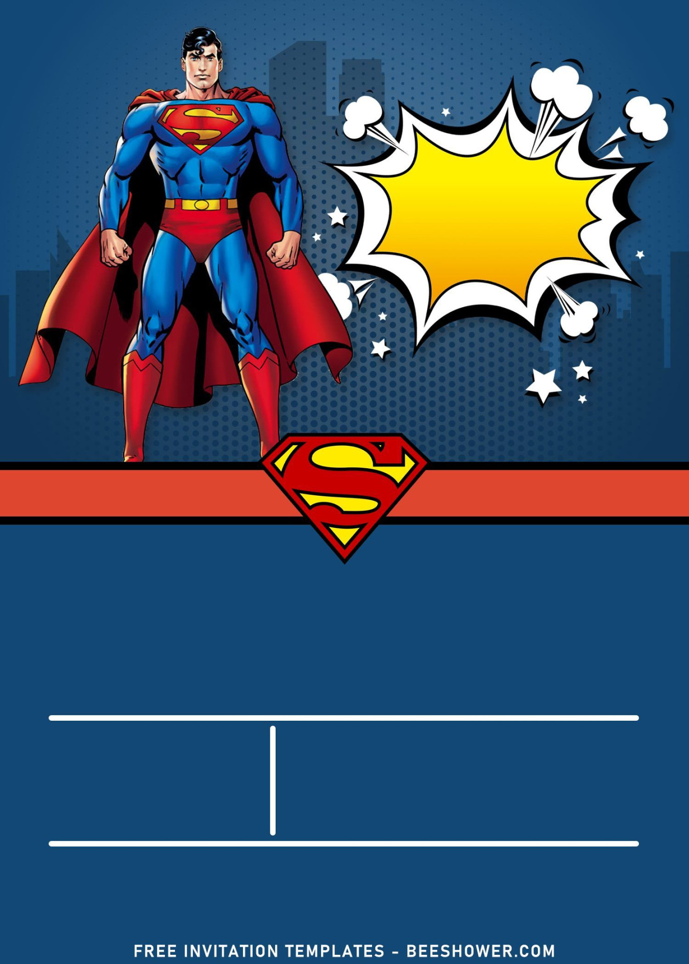 + Comic Superman Boys Birthday Invitation Templates For All Ages