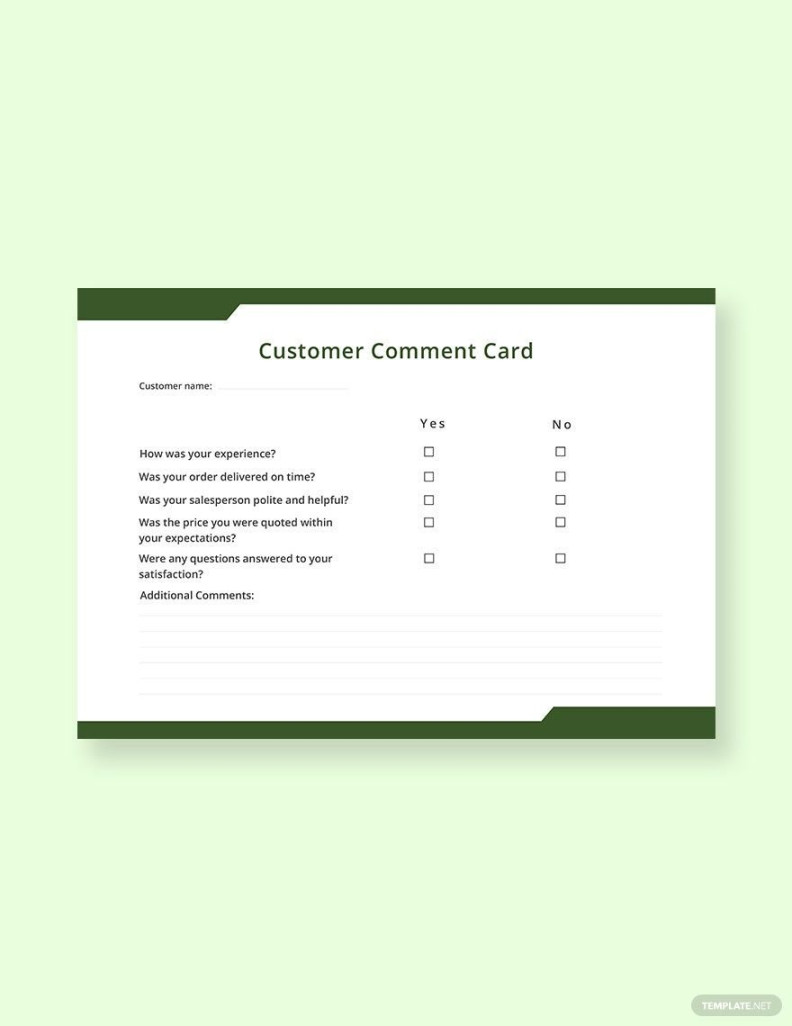 Comment Card Templates in Word - FREE Download  Template