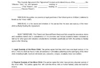 Joint Custody Agreement Template