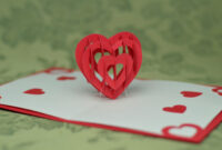 Three-Dimensional Heart Pop-Up Card Template PDF