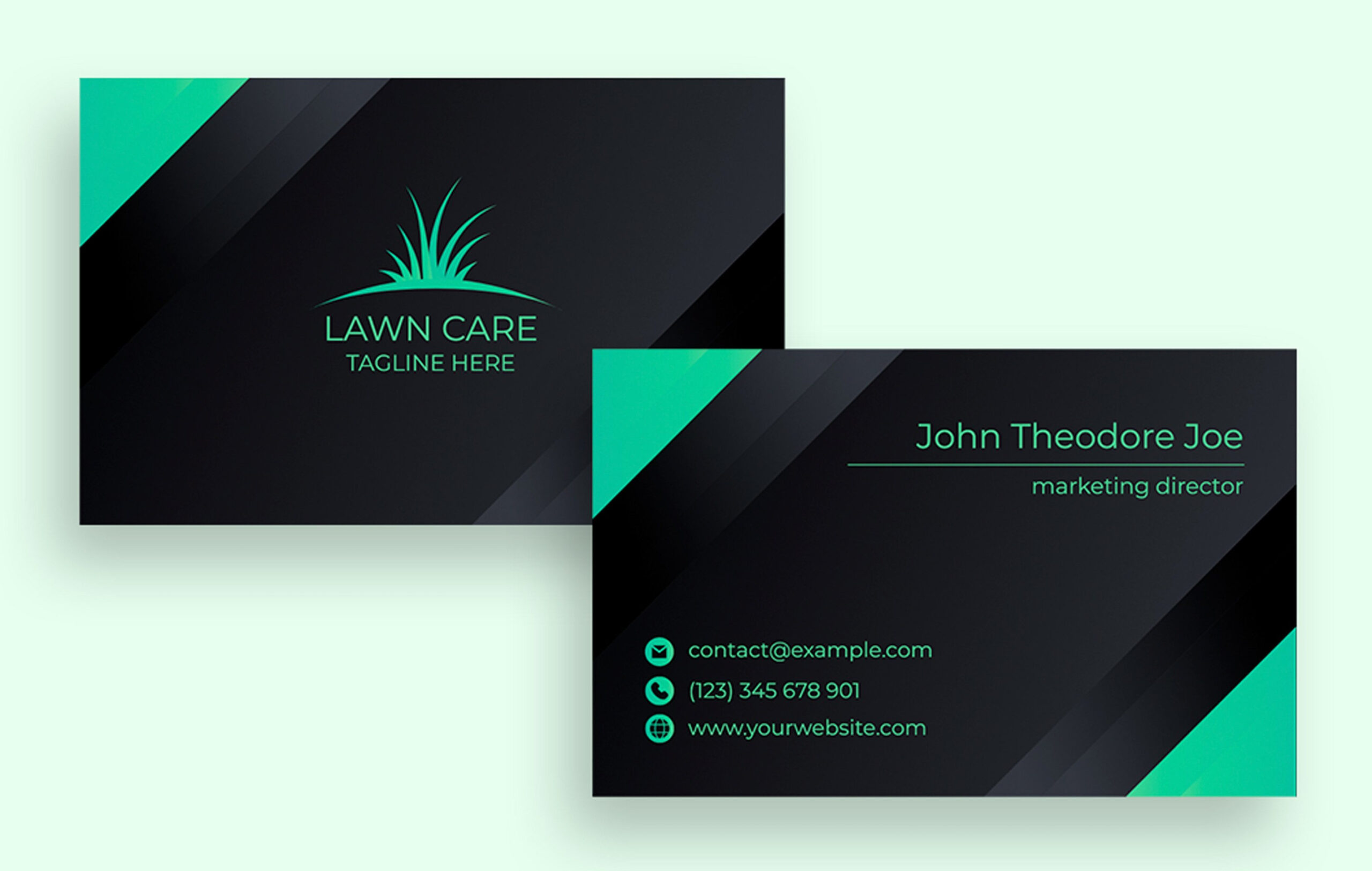 Design for free this Geometric Lawn Care & Landscaping Business