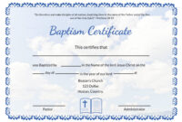 Baptism Certificate Template Word – Formal Document