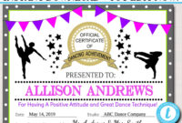 Dance Certificate Template: A Formal Design For Recognition