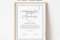 Life Membership Certificate Templates: A Formal Recognition Of Enduring Commitment