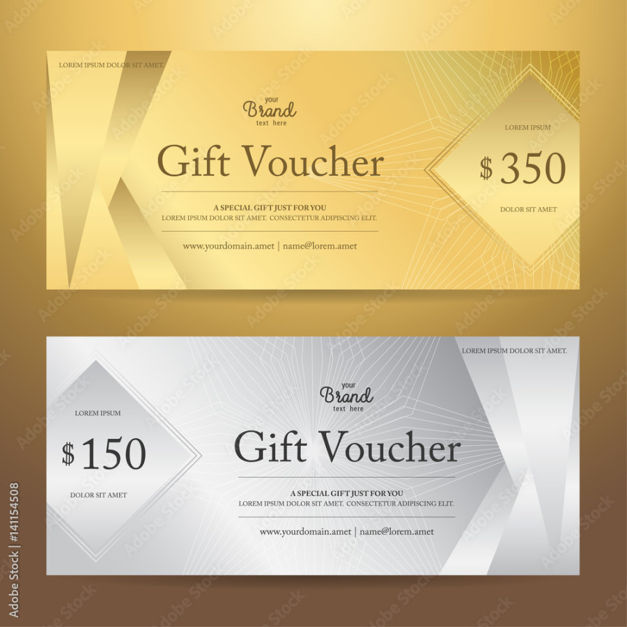 Elegant gift voucher or gift card or coupon template for discount