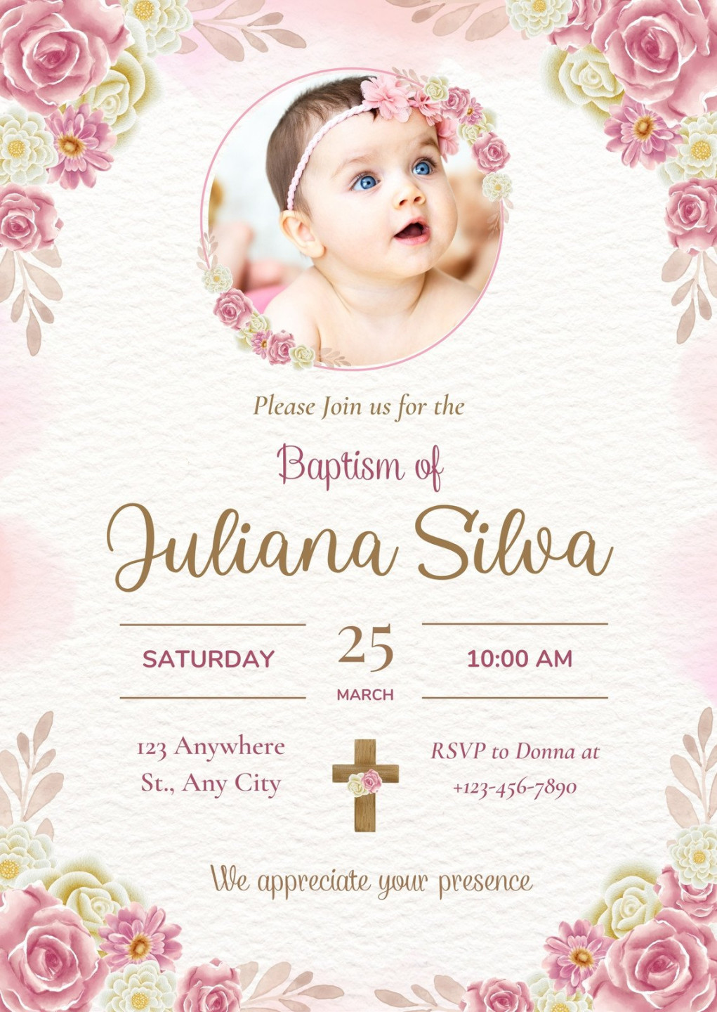 Free and customizable christening templates