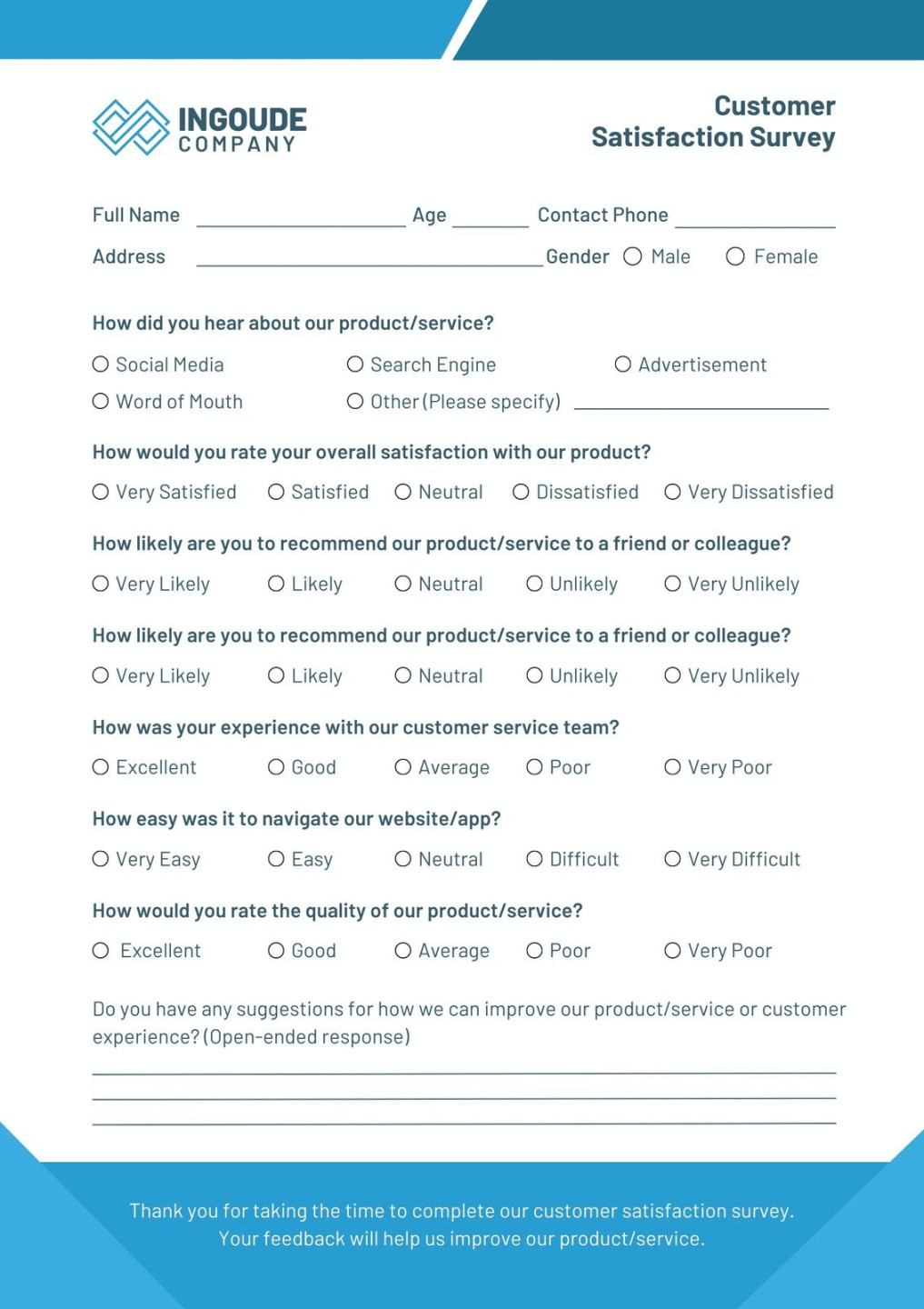 Free and customizable survey templates