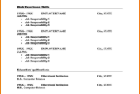 Comprehensive Blank Resume Templates For Microsoft Word