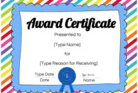 Formal Printable Certificate Templates For Children