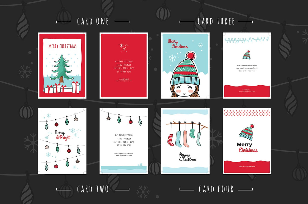 Free Christmas Card Templates for Photoshop & Illustrator - BrandPacks