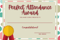 Perfect Attendance Certificate Free Template: A Formal Recognition Of Commitment