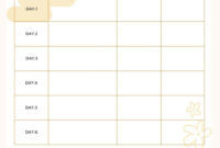 Individualized Workout Schedule Template