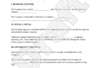 Startup Founders Agreement Template: A Comprehensive Guide