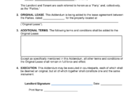 Addendum To Tenancy Agreement