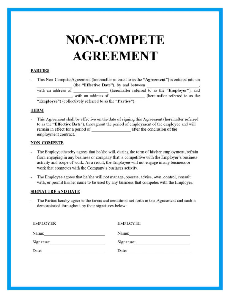 Free Non-Compete Agreement Template