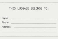 Blank Luggage Tag Template: A Customizable Travel Essential