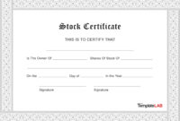 Stock Certificate Template Word: A Formal Guide