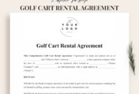 Golf Cart Rental Agreement Template