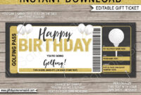 Golf Gift Certificate Template