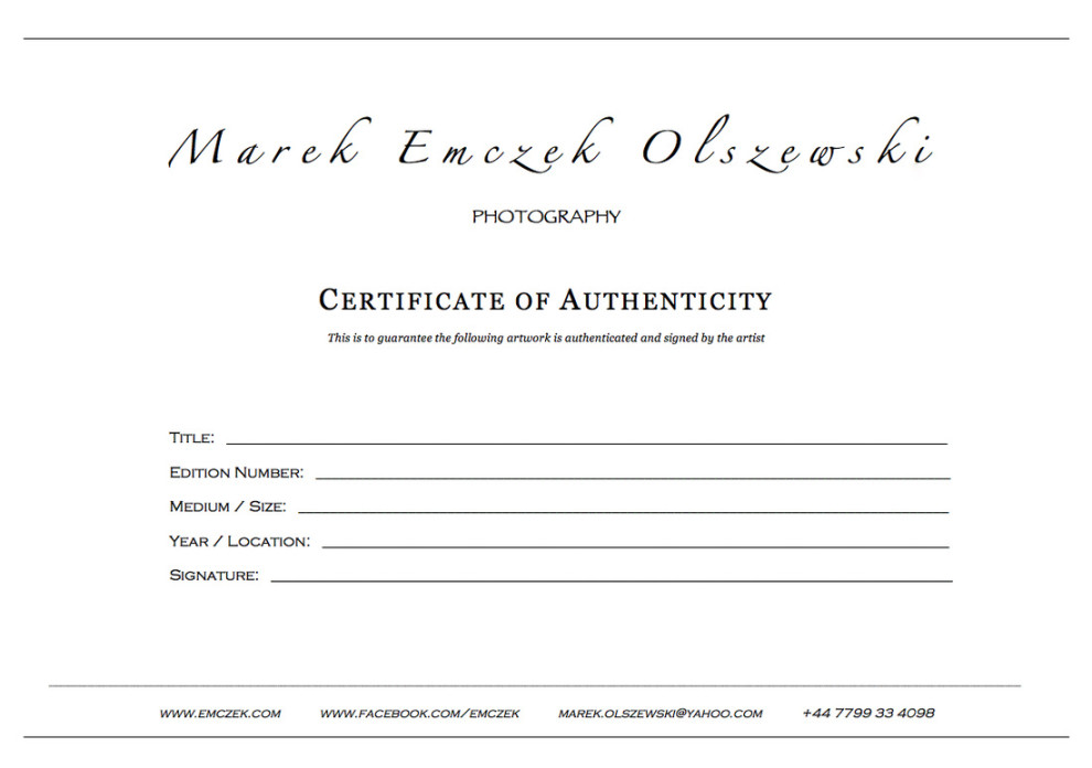 How To Create A Certificate Of Authenticity For Your Photography