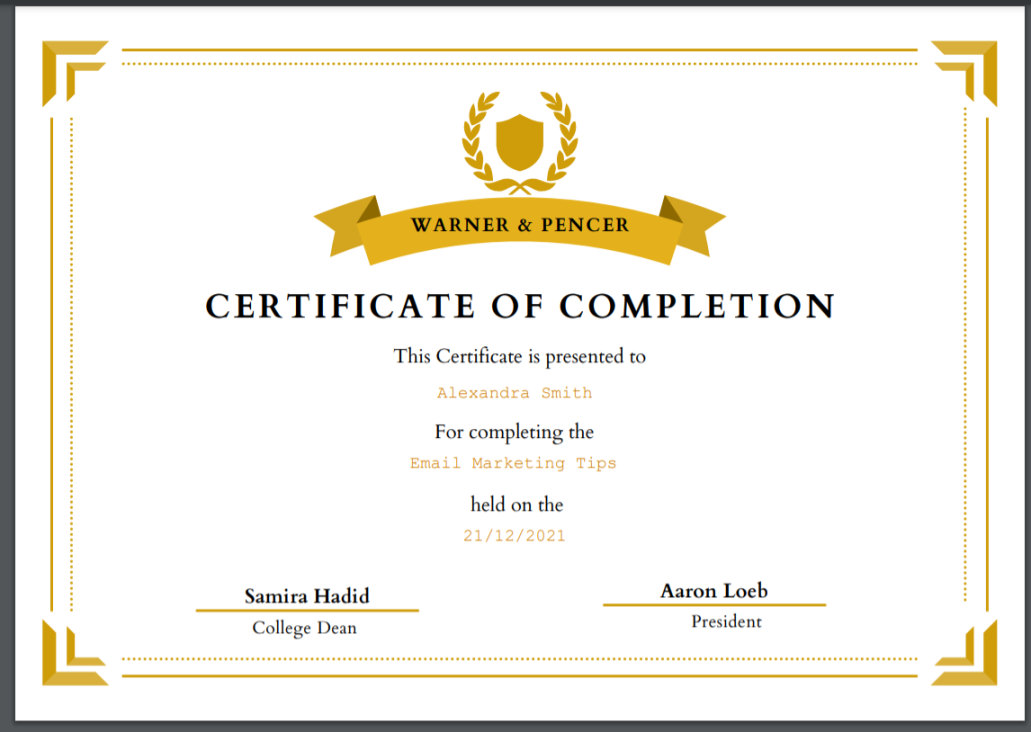 How to Create a Certificate Template : LearnWorlds Help Center