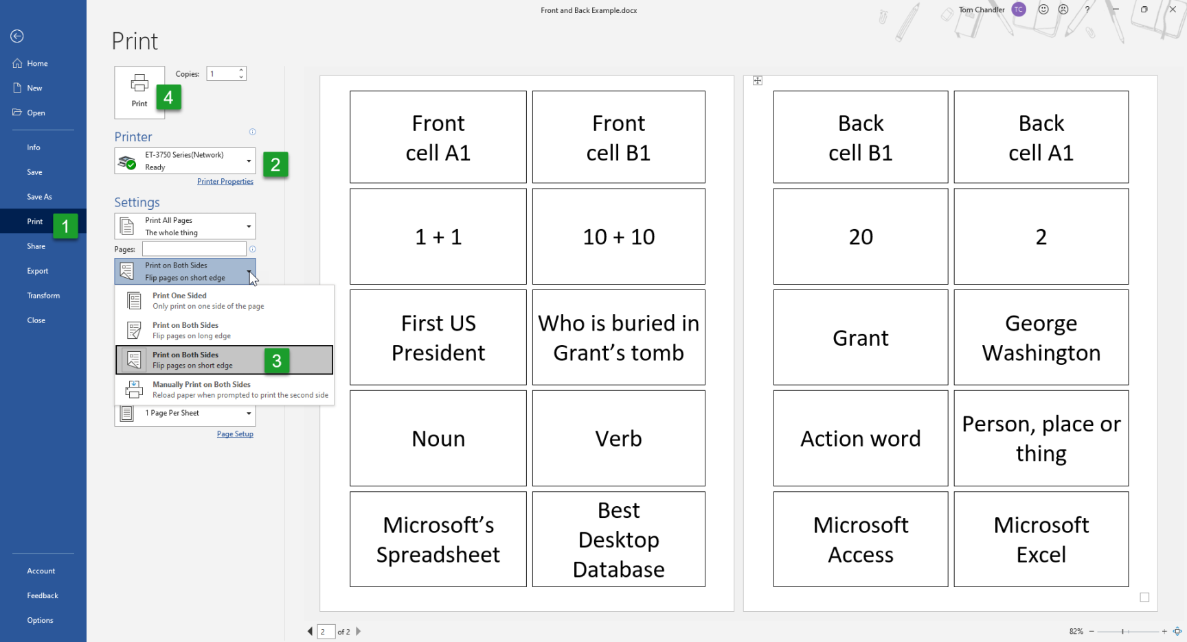 How to create homemade Flash Cards with Microsoft Word  TechMentors