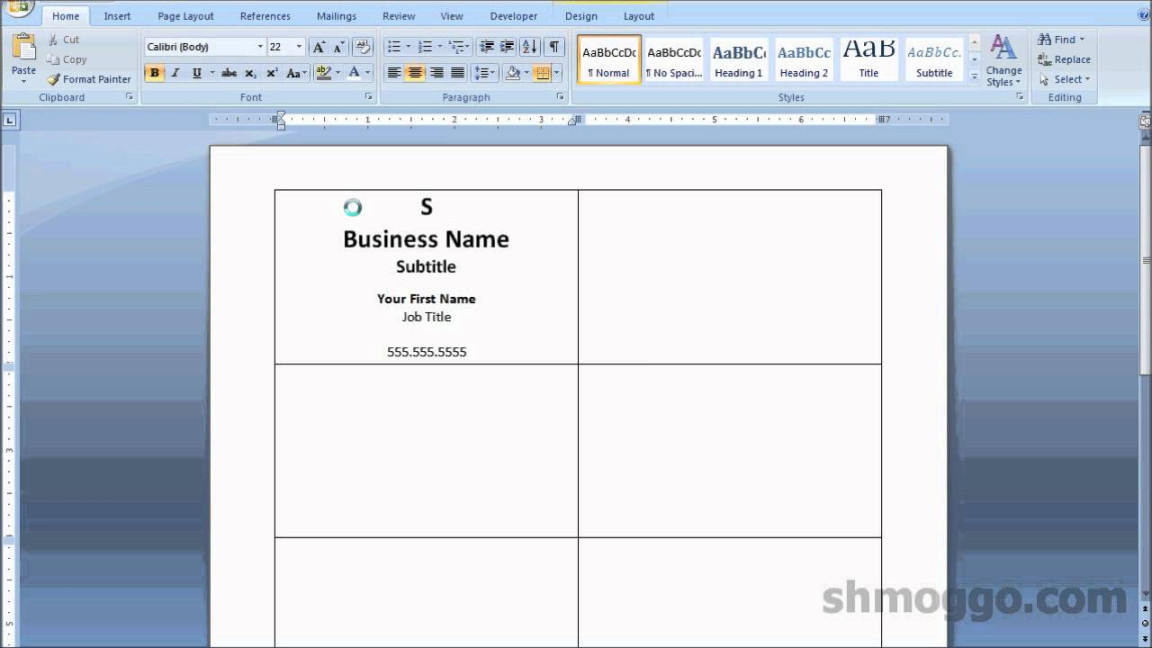 How To Make Business Cards On Microsoft Office