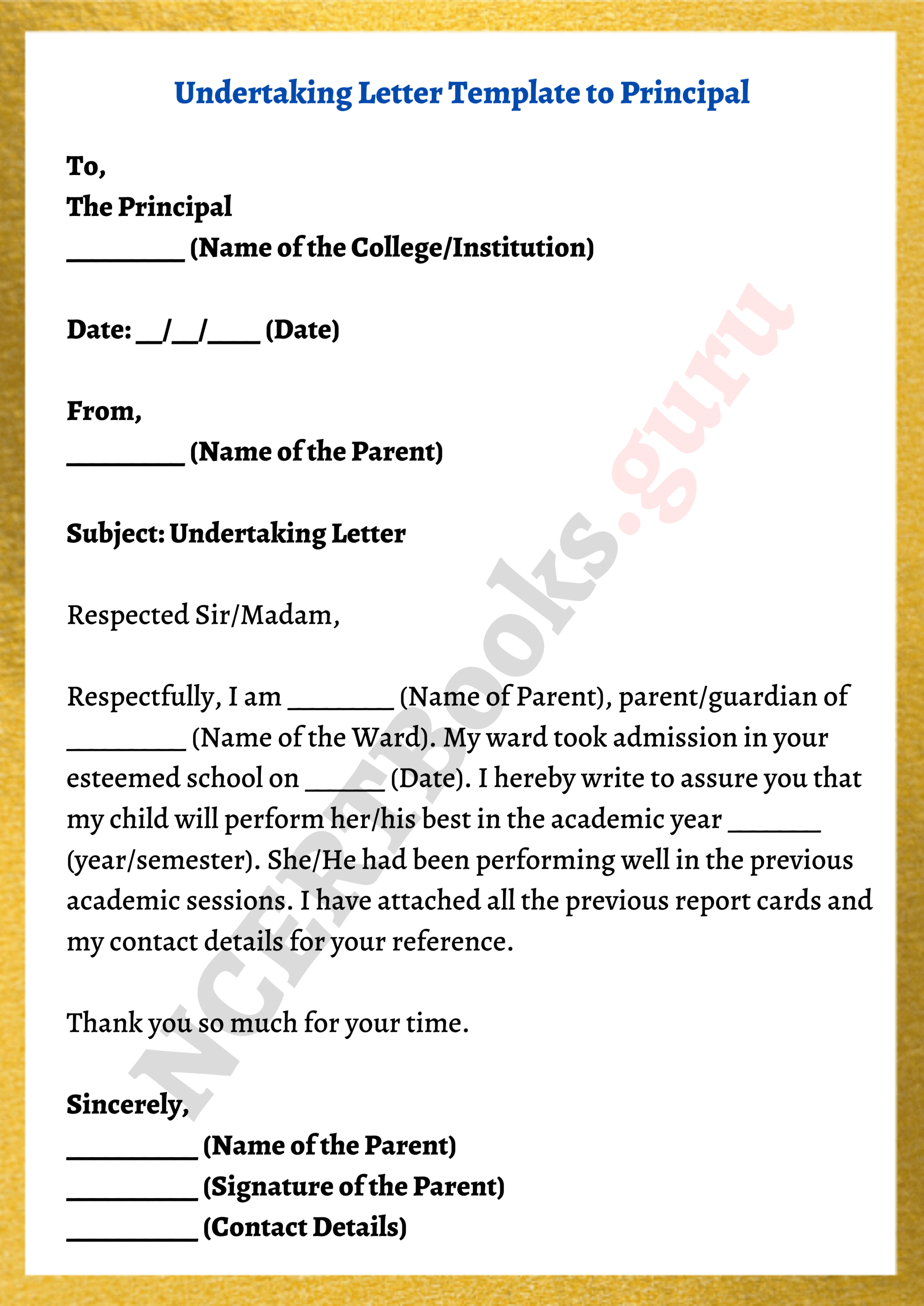 Legal Undertaking Template