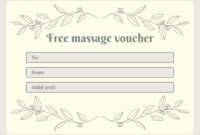 Complimentary Massage Gift Certificate Template