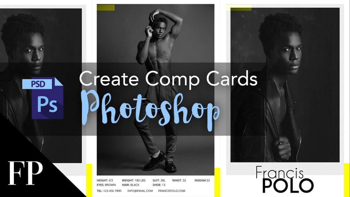 Model Comp Card with Adobe Photoshop + FREE Template