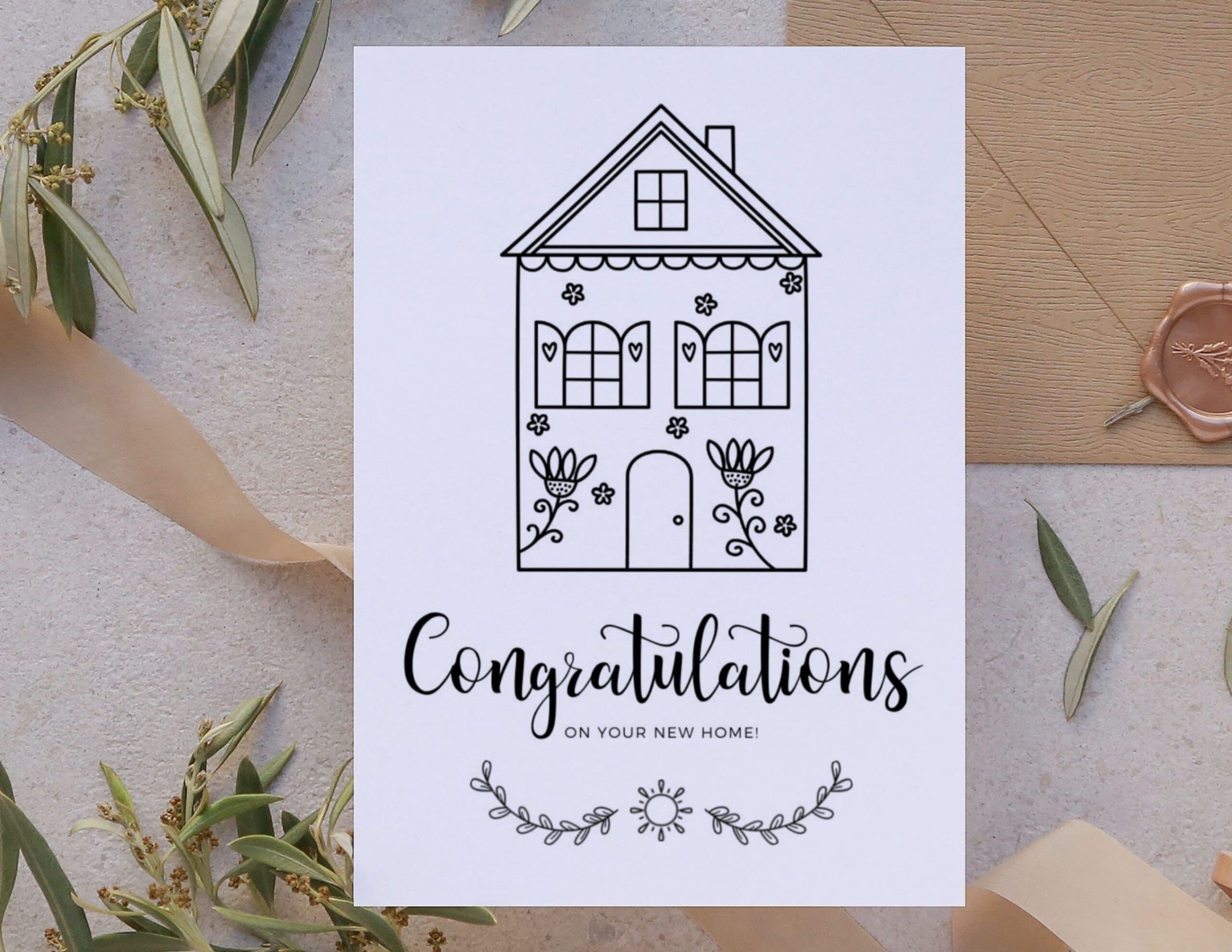 New Home Card, Housewarming Gift, Digital Download, Moving Card