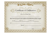 Ordination Certificate Template: A Formal Document For Religious Institutions