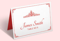 Elegant Place Card Templates: Six Per Page For Formal Occasions