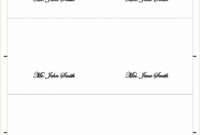 Formal Place Card Template: Six Per Sheet