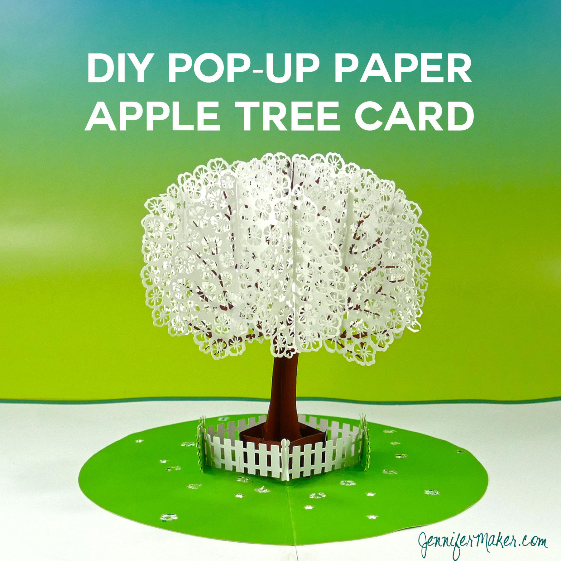 Pop-Up Paper Apple Tree Card (D Sliceform) - Jennifer Maker