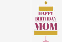 Sentimental Tribute: A Formal Birthday Card Template For Mom