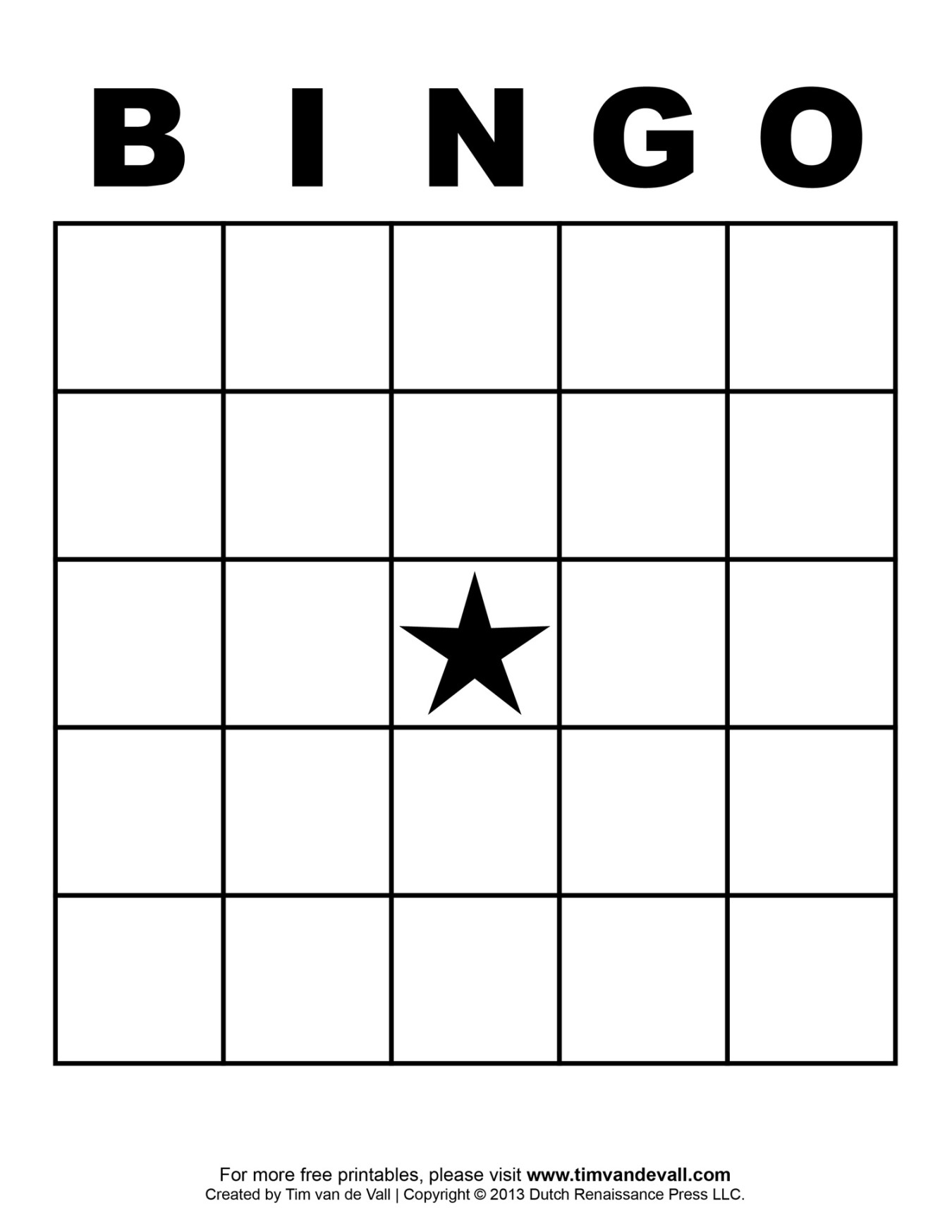 Printable Blank Bingo Cards for Teachers