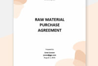 Raw Material Purchase Agreement Template