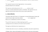 Supplier Service Level Agreement Template