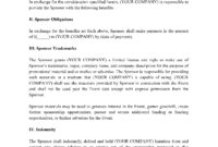 Corporate Sponsorship Agreement Template