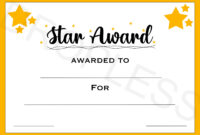 Star Award Certificate Template: A Formal Recognition Of Exceptional Achievement