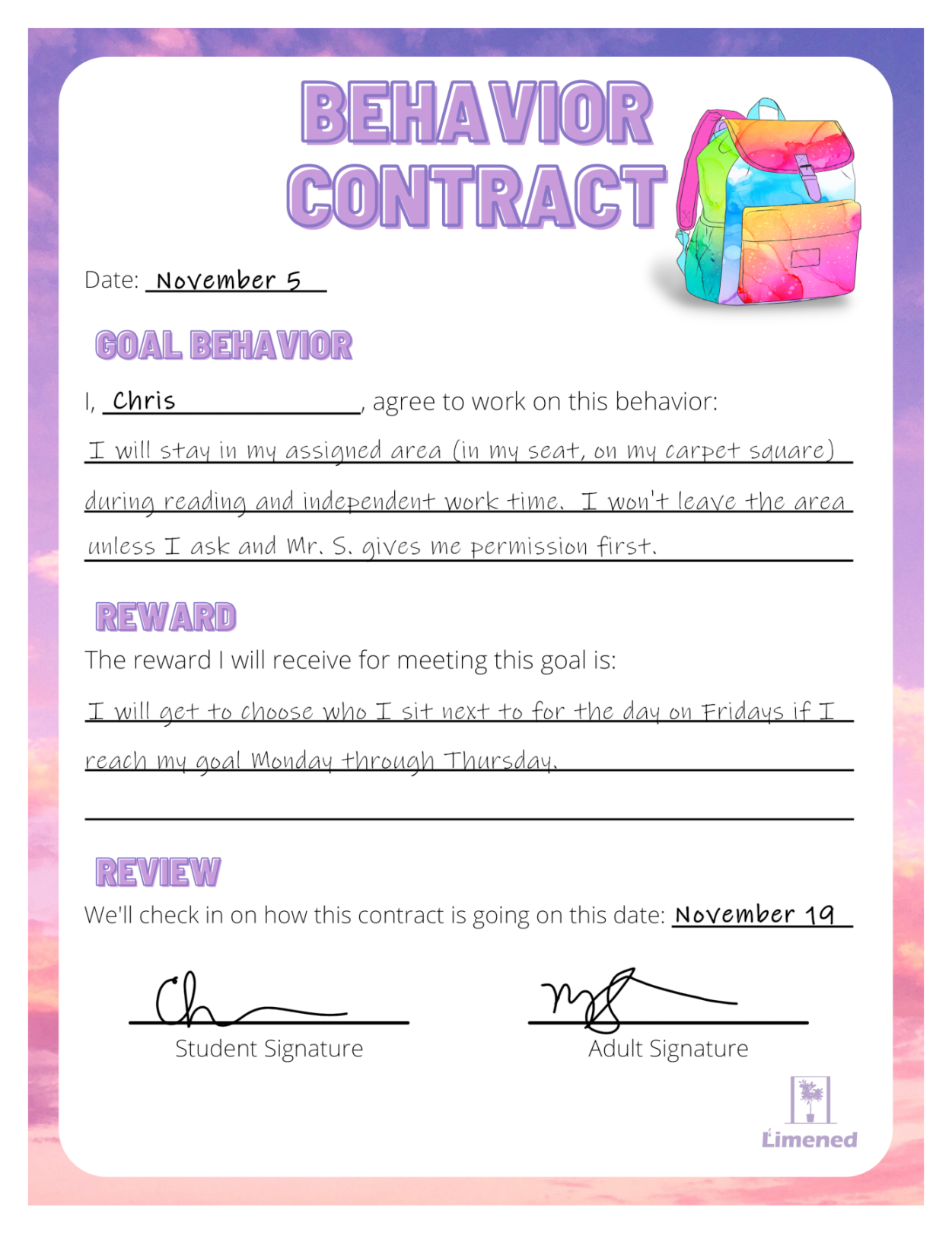 Turnkey Behavior Contract Templates to Open the Door to Better