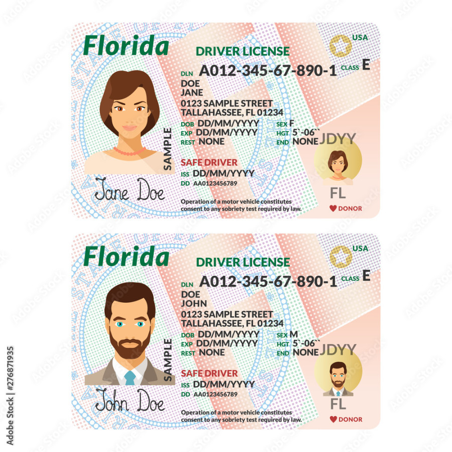 Wunschmotiv: Vector template of sample driver license plastic card